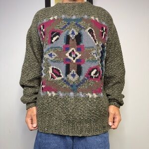 Boston Traders Vintage 90s 100% Wool Crewneck Sweater Mens Size L
